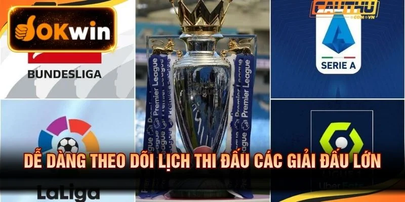 Dễ dàng theo dõi Lịch thi đấu các giải đấu lớn